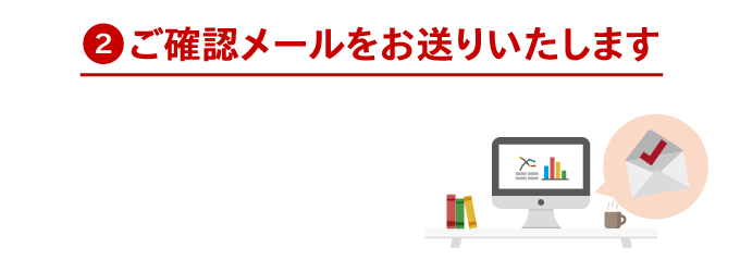 ご確認メールをお送りいたします